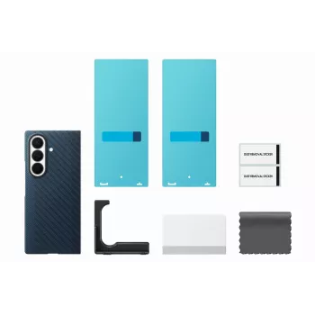 Samsung Carbon Magnet Case, skirtas Galaxy Fold 8 Ultra, tamsiai mėlynas