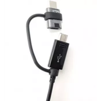 Samsung EP-DG950DBE Combo microUSB duomenų laidas su USB-C redukcija 1,4 m juodos spalvos (urmu)