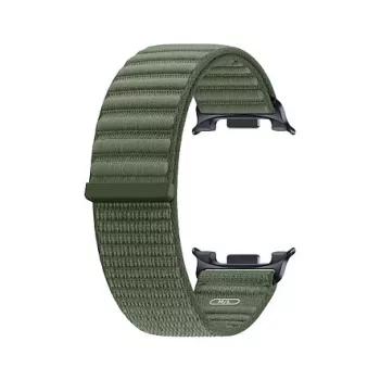 Samsung Fabric Band (M/L), skirtas Galaxy Watch9 ir Watch8 – Alyvuogių spalvos austo nailono laikrodžio dirželis
