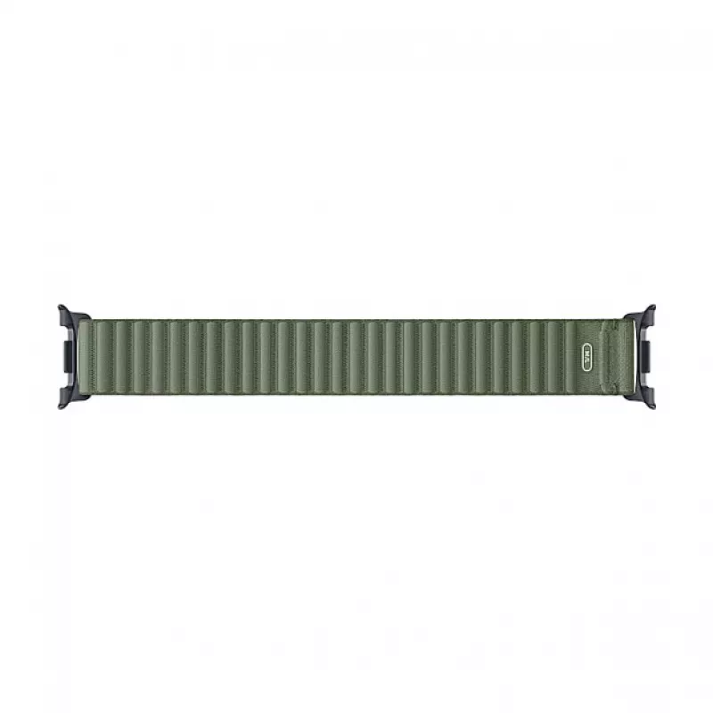 Samsung Fabric Band (M/L), skirtas Galaxy Watch9 ir Watch8 – Alyvuogių spalvos austo nailono laikrodžio dirželis