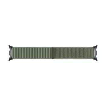 Samsung Fabric Band (M/L), skirtas Galaxy Watch9 ir Watch8 – Alyvuogių spalvos austo nailono laikrodžio dirželis