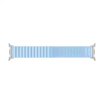 Samsung Fabric Band (S/M) Blue, skirtas Galaxy Watch8 ir Watch9 – austas išmaniojo laikrodžio dirželis, 20 mm tvirtinimo plotis, lipnus užsegimas