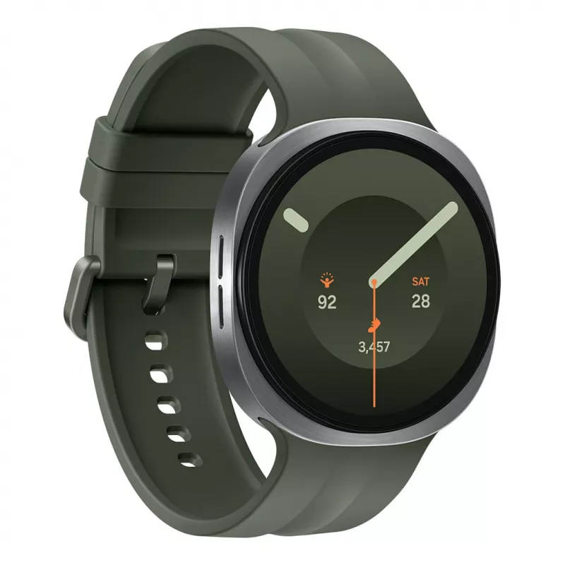 Samsung Galaxy Watch9 LTE 44 mm Silver Smartwatch su Olive Sport Band M/L