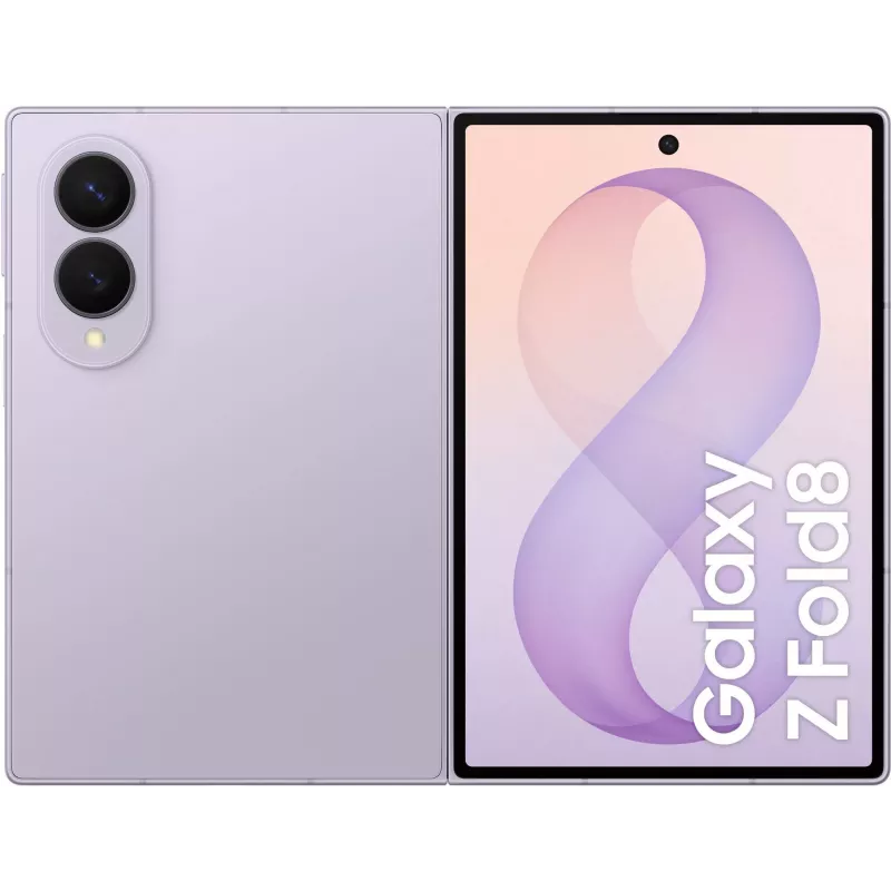Samsung Galaxy Z Fold8 5G išmanusis telefonas, 12GB RAM, 256GB atmintis, levandų spalvos, 7,6 colio Dynamic AMOLED ekranas, dviejų SIM kortelių, Android