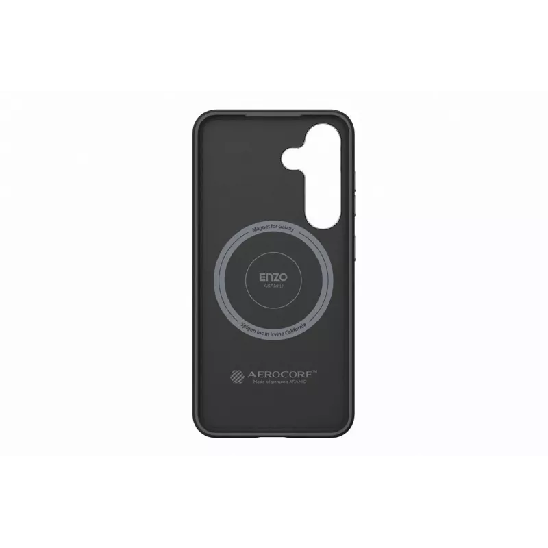 Samsung GP-FPS931PGABW Enzo Aramid Dėklas, skirtas Samsung Galaxy S25, juodas sidabrinis
