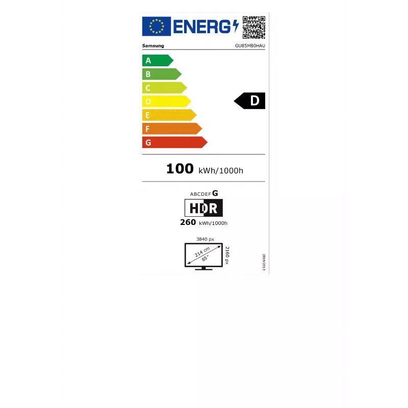 Samsung GU85M80HAUXZG 85 colių 4K Ultra HD išmanusis LED televizorius (2024) - Tizen, 400x300 VESA, Wi-Fi, LAN, HDMI