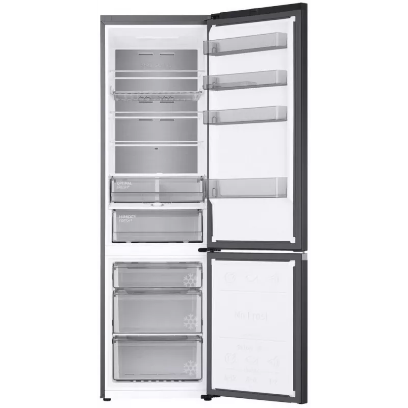 Samsung RB38C705CB1/EF 390L Total No Frost šaldytuvas su šaldikliu, SpaceMax™ technologija, skaitmeninis inverterinis kompresorius, energijos klasė C, Glam Black