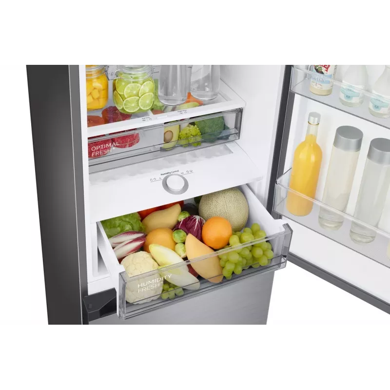 Samsung RB38C7B6BS9/EF šaldytuvas su apatiniu šaldikliu, 390L bendras tūris, No Frost, skaitmeninis inverterinis kompresorius, nerūdijančio plieno išvaizda, Wi-Fi SmartThings
