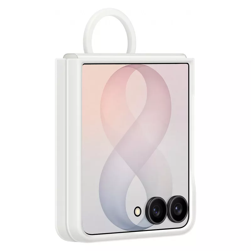 Samsung Silicone Ring Magnet Case, skirtas Galaxy Z Flip8, baltas