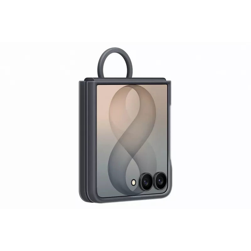 Samsung Silicone Ring Magnetic Case, skirtas Galaxy Z Flip8, juodos spalvos (EF-EF776CBEGWW)