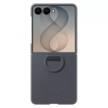 Samsung Silicone Ring Magnetic Case, skirtas Galaxy Z Flip8, juodos spalvos (EF-EF776CBEGWW)