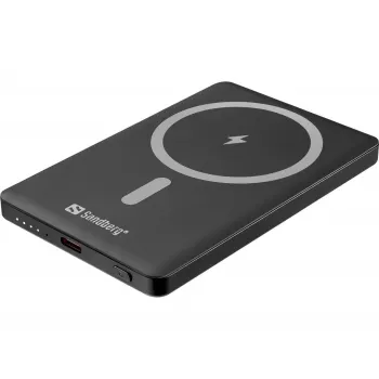 Sandberg Magnet Powerbank 5000 Saver - 5000 mAh, 20W Power Delivery, juoda