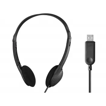 SANDBERG USB-A ausinės per ausį su strypo mikrofonu, valdymu ant laido, juodos spalvos (urmu)