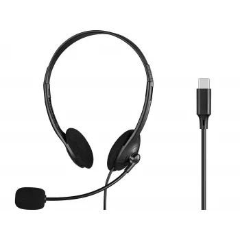 SANDBERG USB-C On-Ear Headset Bulk su triukšmą slopinančiu mikrofonu ir valdymo mygtukais (825-31)