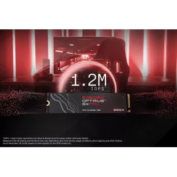 SanDisk 2TB M.2 NVMe PCIe 4.0 vidinis SSD - 7300 MB/s skaitymas, 6600 MB/s rašymas
