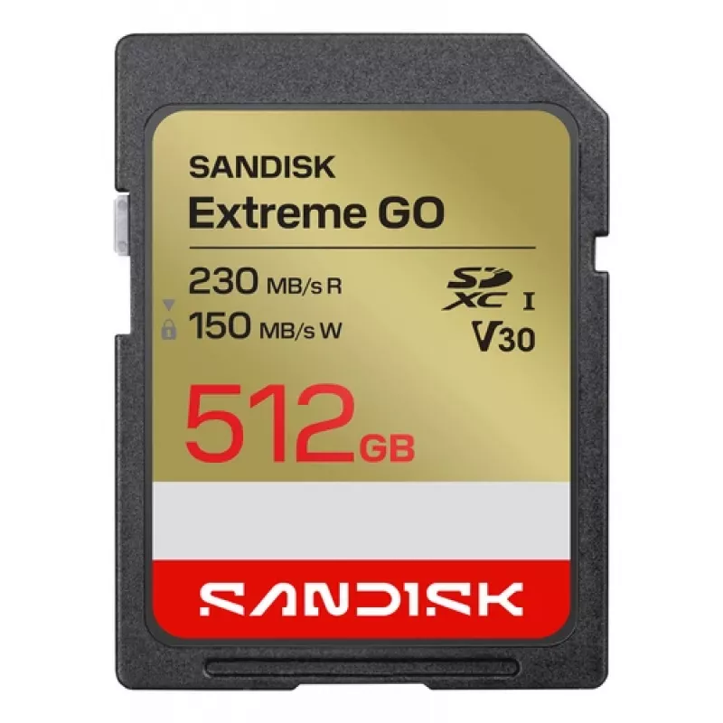 SanDisk Extreme GO SDXC atminties kortelė 512 GB UHS-I 230 MB/s skaitymas V30 U3