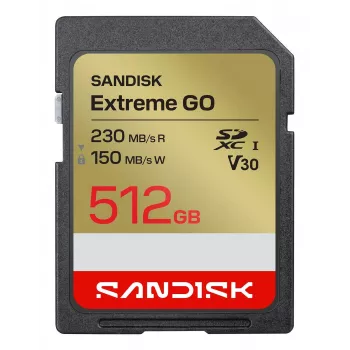 SanDisk Extreme GO SDXC atminties kortelė 512 GB UHS-I 230 MB/s skaitymas V30 U3