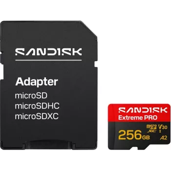 SanDisk Extreme PRO microSDXC 256 GB UHS-I U3 V30 A2 + SD Adapter