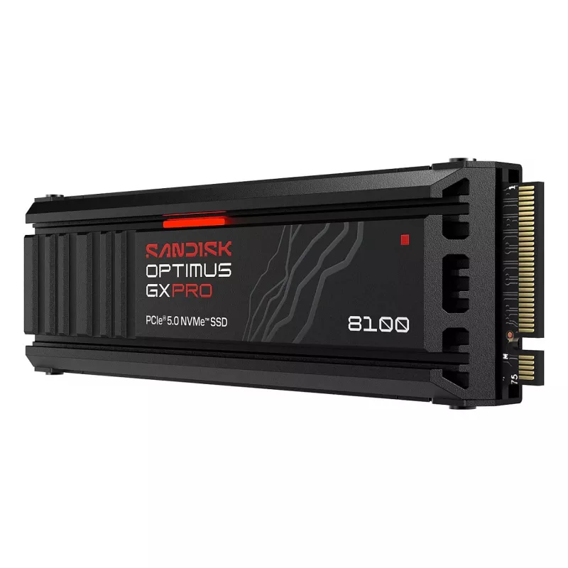 SanDisk Optimus GX PRO 8100 4TB PCIe Gen5 NVMe M.2 2280 vidinis SSD su radiatoriumi ir aparatine šifravimo įranga