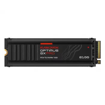 SanDisk Optimus GX PRO 8100 4TB PCIe Gen5 NVMe M.2 2280 vidinis SSD su radiatoriumi ir aparatine šifravimo įranga