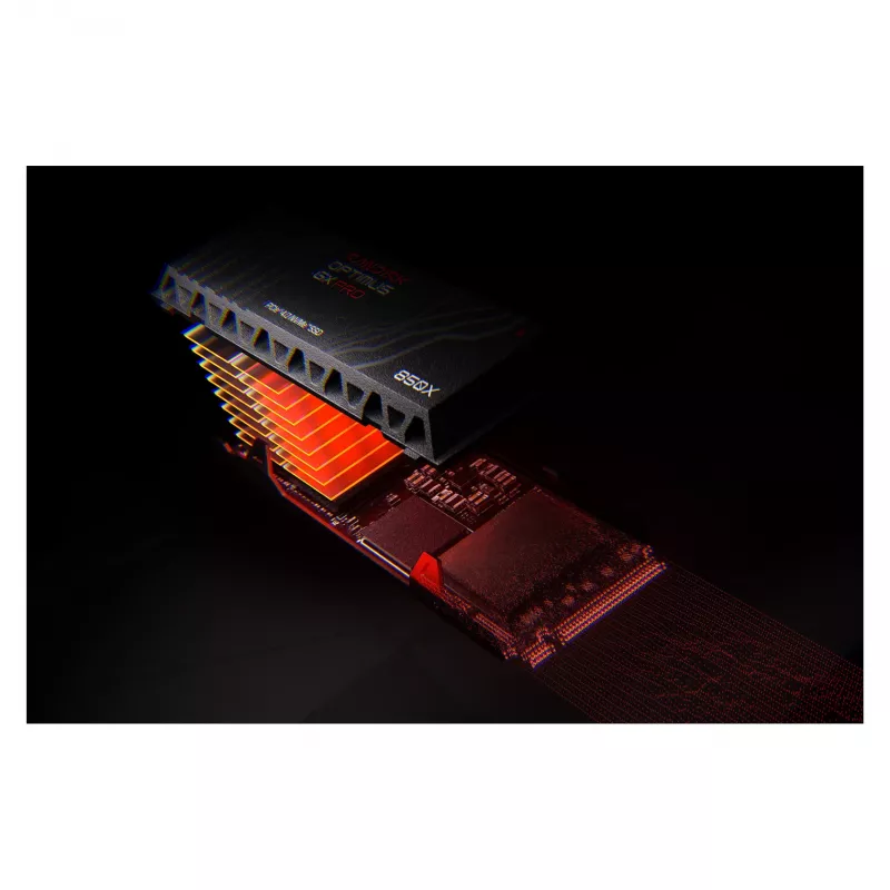 SanDisk Optimus GX PRO 850X 2TB M.2 2280 NVMe PCIe 4.0 SSD su radiatoriumi