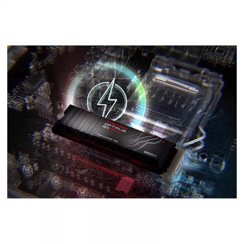 SanDisk Optimus GX PRO 850X 2TB M.2 2280 NVMe PCIe 4.0 SSD su radiatoriumi