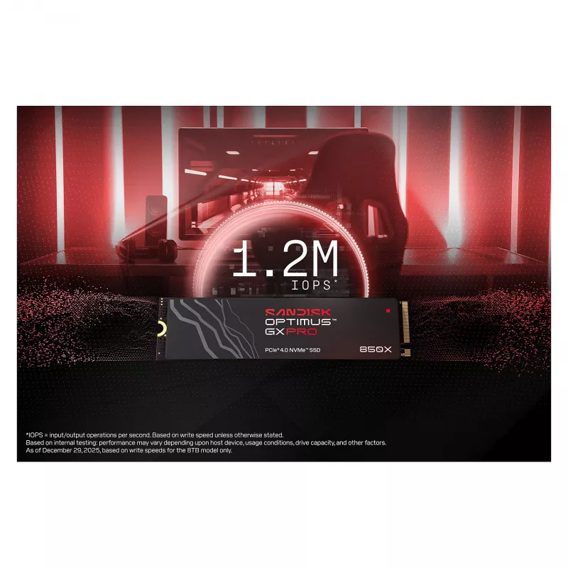 SanDisk Optimus GX PRO 850X 4TB M.2 2280 NVMe PCIe 4.0 SSD su TCG Opal šifravimu