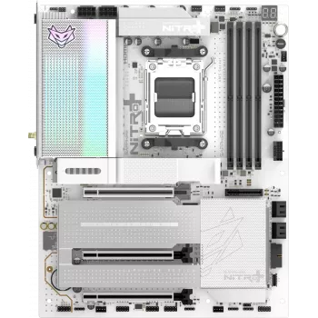 SAPPHIRE NITRO+ X870EA PHANTOMLINK P.E pagrindinė plokštė, AMD X870E, Socket AM5, DDR5, Wi-Fi 7, balta/juoda