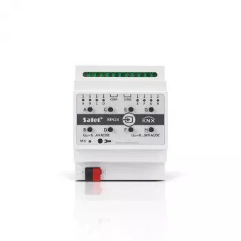 SATEL KNX-BIN24 8 kanalų dvejetainių įėjimų modulis, montavimui ant DIN bėgelio, KNX TP