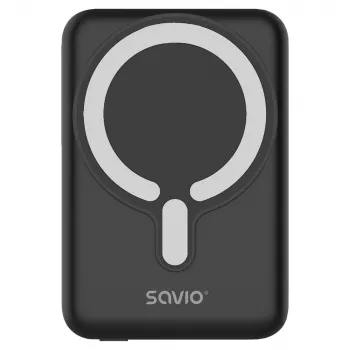 Savio BA-12 magnetinis belaidis maitinimo bankas 10000 mAh juodas