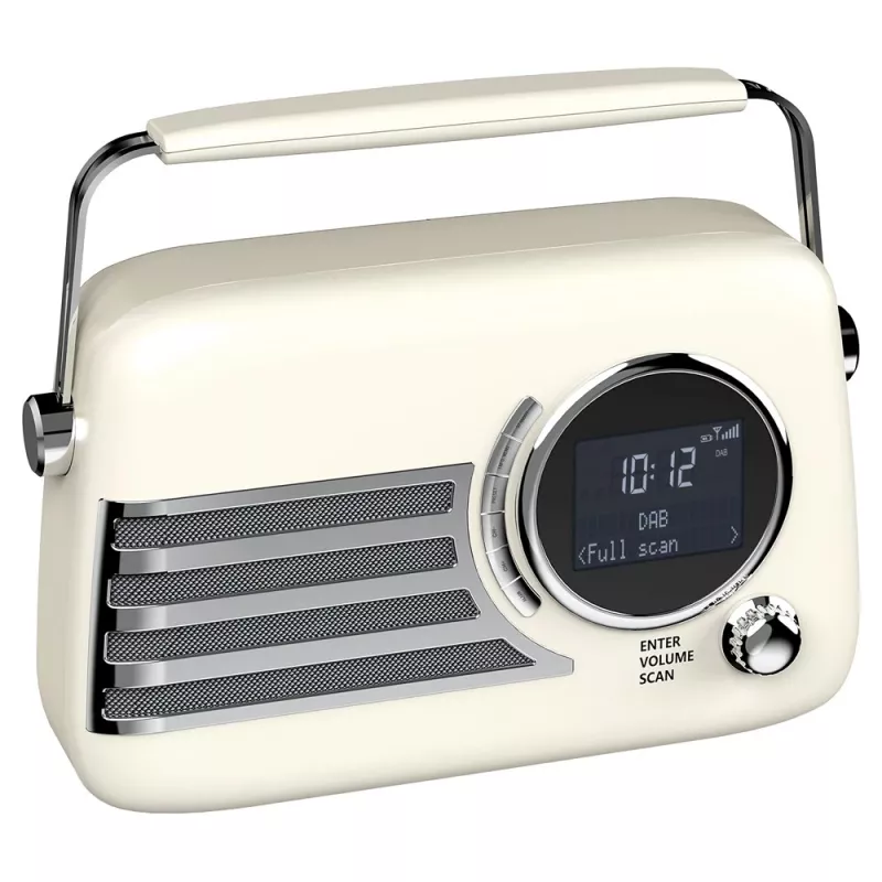 SAVIO RS-04 nešiojamas DAB+ FM radijas su įkraunama baterija, LCD ekranu, dvigubu žadintuvu, juodas