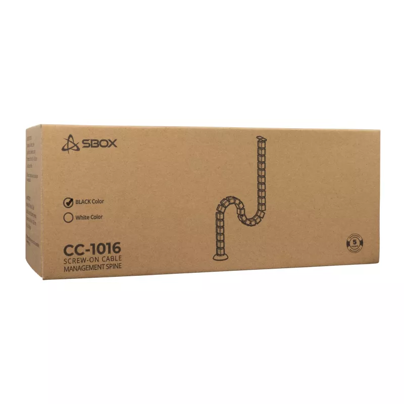 Sbox CC-1016B kabelių tvarkymo spiralinis įvyniojimas, juodas, 1,5 m, 16 mm