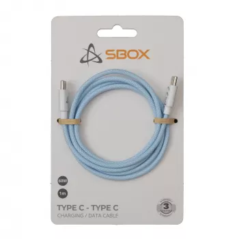SBOX USB-C į USB-C laidas 1m mėlynas – įkrovimas ir duomenų sinchronizavimas