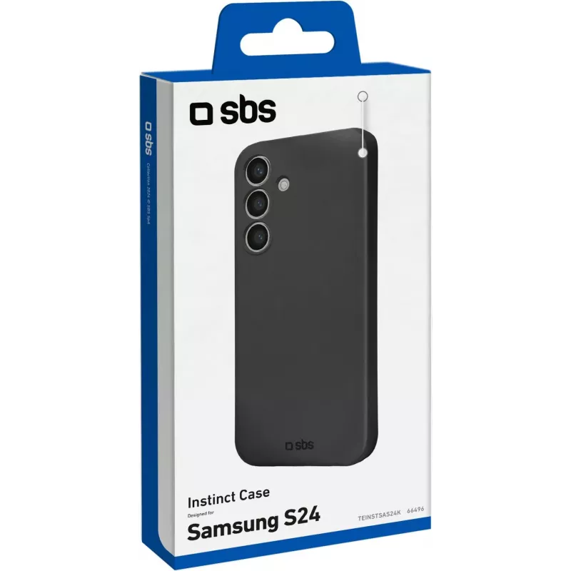 SBS Instinct dėklas Samsung Galaxy S24 - juodas TPU galinis dangtelis, apsauga nuo smūgių, apsauga nuo įbrėžimų, suderinamas su belaidžiu įkrovimu TEINSTSAS24K