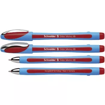 Schneider Slider Memo XB tušinukas, raudonas/mėlynas, itin platus 1,4 mm, guminė rankena, nerūdijančio plieno antgalis, 10 vienetų paketas 150202