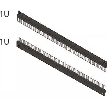 SCHROFF Šepetėlių juostos panelis 1U su 2 kabelių įvadais, juodas RAL 9005 64230096