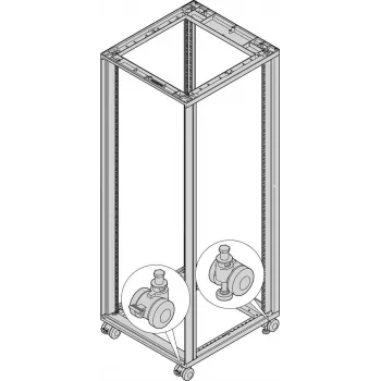 SCHROFF ratukų rinkinys su reguliuojamomis kojelėmis, 400 kg apkrova, 60 mm ratukai, 4 vnt. 27230068