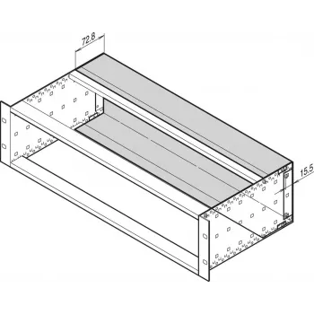 Schroff galinis dangtis subrack, 3U 84HP, 220 mm gylis, plienas, cinkuotas 34561752