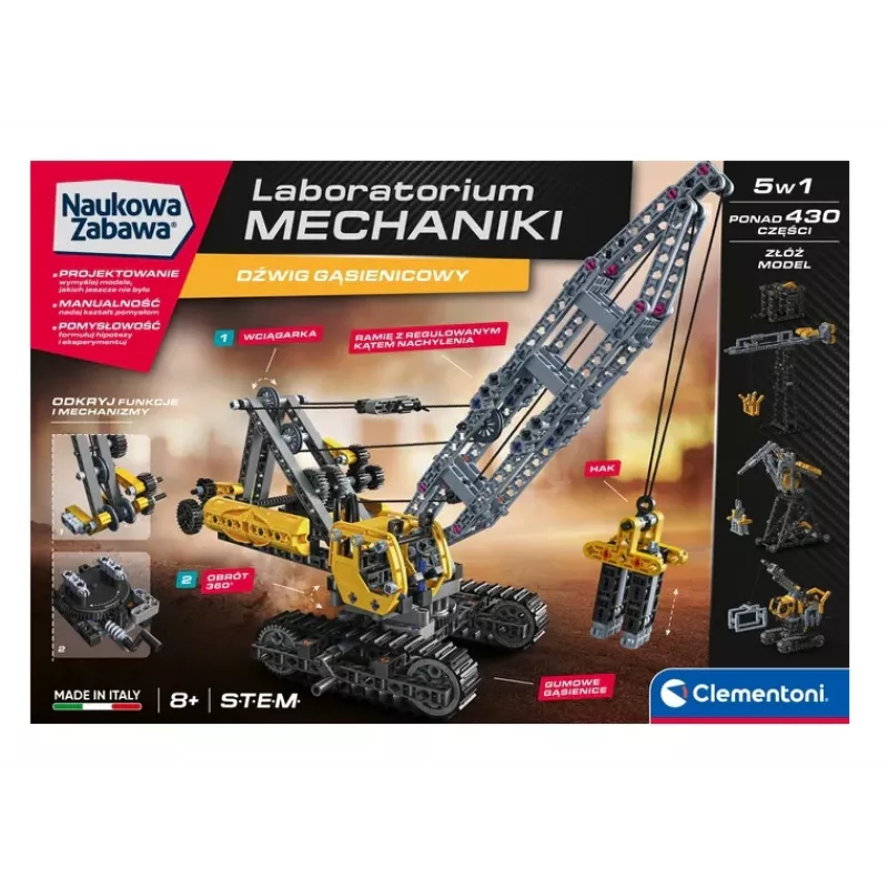 Mokslinės pramogos mechanikos laboratorija Vikšrinis kranas Clementoni 50402