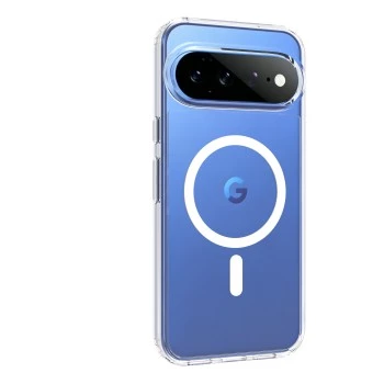 SCREENOR Bumper Case, skirtas Google Pixel 11 Pro XL – Magnetinis, suderinamas su MagSafe, permatomas su juodu rėmeliu, TPU/PC