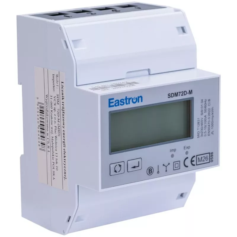 SDM 72 DM MID Trifazis energijos skaitiklis Modbus