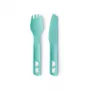 Sea To Summit Passage Cutlery Set Blue - 3 dalių stovyklavimo stalo įrankių rinkinys (šakutė, šaukštas, peilis) - stiklu armuotas nailonas - be BPA - tinkamas plauti indaplovėje - sudėtinė konstrukcija su mini karabinu