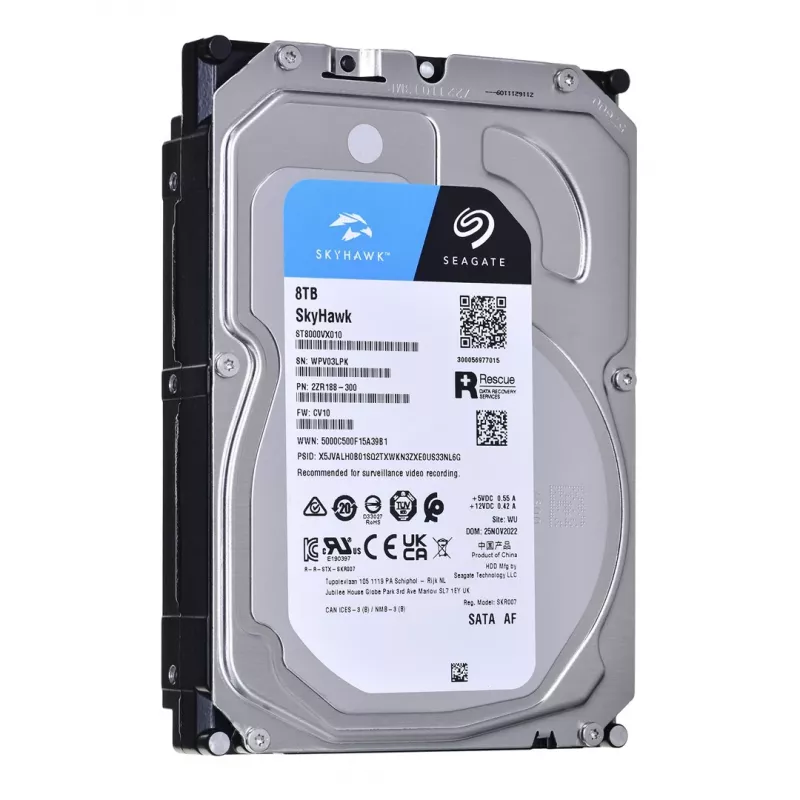 Seagate SkyHawk ST8000VX010 8 TB vidinis stebėjimo sistemų kietasis diskas - 3,5 colio SATA 6Gb/s