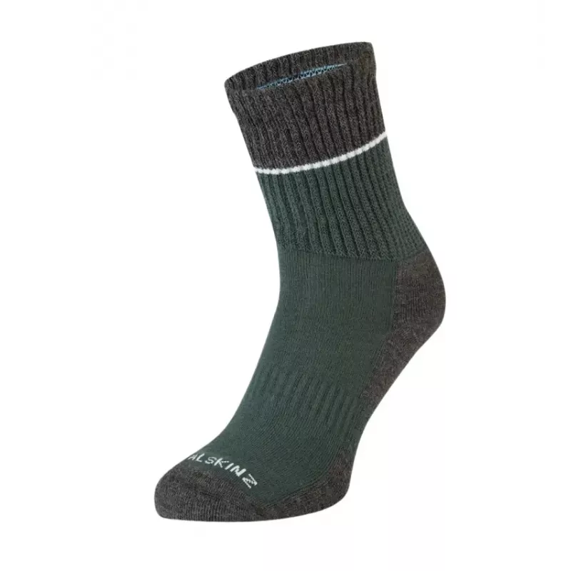 SealSkinz Socks Solo QuickDry Mid Olive/Grey Marl