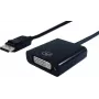 SECOMP STANDARD DisplayPort vyriškas į DVI-D Single Link moteriškas adapterio kabelis, 15cm, juodas (11.55.3202)