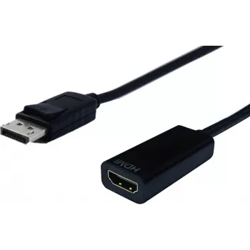 SECOMP STANDARD DisplayPort į HDMI adapterio kabelis, DP male į HDMI female, 4K 60Hz, aktyvus, 15cm, juodas 11.55.3204