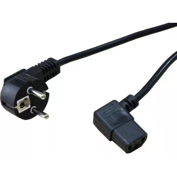 SECOMP STANDARD maitinimo laidas su kampuotu IEC C13 jungtimi, CEE 7/7 į IEC C13, 1,8 m, juodas S2307