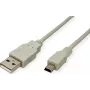 SECOMP STANDARD USB 2.0 kabelis, Type A į 5-Pin Mini, smėlio spalvos, 0,8 m (S3141)