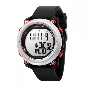 SECTOR MAN R3251546002 45mm Quartz Watch Black Silicone Strap
