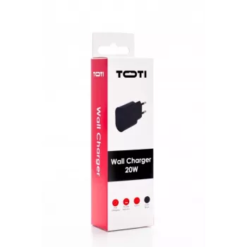 SEEK TOTI 20W USB-C PD greitasis sieninis įkroviklis, juodas